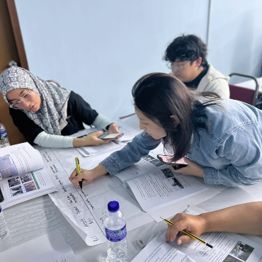 Participants taking part in a training session